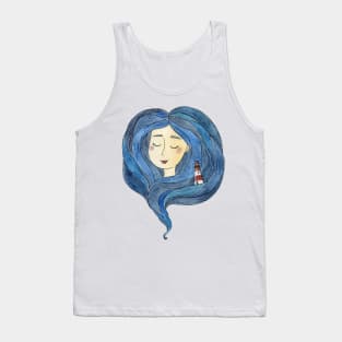 Sea hair Girl Tank Top